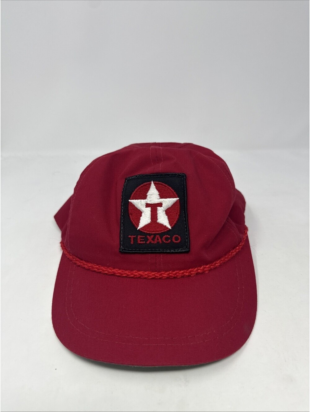 Vintage Texaco Red Rope Strapback Hat Cap Embroidered Star Logo Patch Adjustable